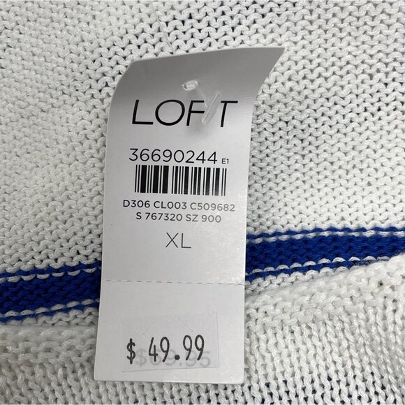Loft Womens Striped White and Blue Sweater With Red Sailboat Size M - New - Picture 8 of 10